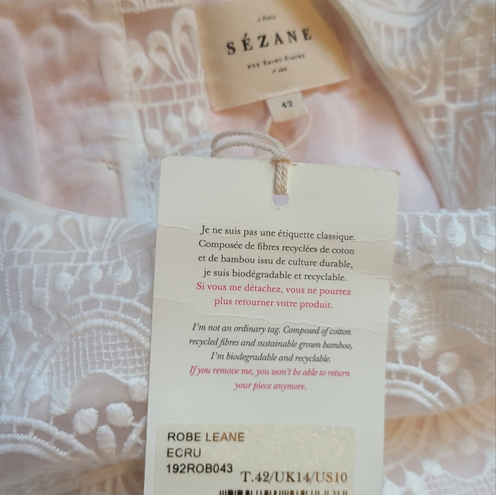 Nwt! Sezane Leane dress white - Picture 8 of 11